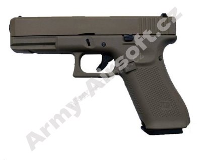 Airsoftová pistole R17 (G001VB-TAN) Gen5, TAN - kovový závěr, blowback - WE  Airsoft