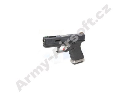 Airsoft pistole R19 (G003WET-5) Gen4 T5 - kovový závěr - černý, stříbrná hlaveň, blowback - WE  Airsoft
