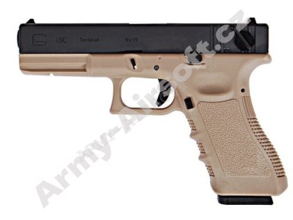 Airsoft pistole R18C (G002A-T) Gen3 - kovový závěr - pískový, blowback - WE  Airsoft