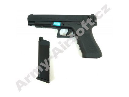 Airsoft pistole R35 (G009B-B) Gen4 - kovový závěr - černý, blowback - WE  Airsoft