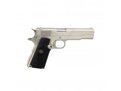 Airsoft pistole 1911 (Metal Chrome, Black grip) - WE  Airsoft