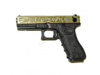 Airsoft pistole R18C (G002BOX-FB) Gen4 - s rytím, bronz, kovový závěr, blowback - WE  Airsoft