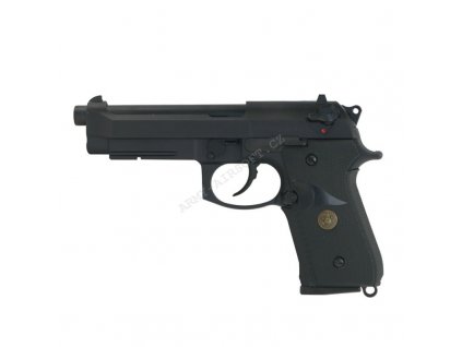 Airsoftová pistole Beretta M9 A1 logo, černá, celokov, blowback - WE  Airsoft