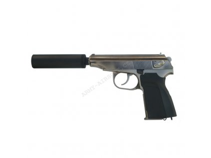 Airsoft pistole Makarov 654K Silver - celokov, blowback - WE  Airsoft