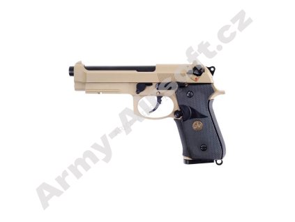 Airsoft pistole M9 A1 NAVY, písková, celokov, blowback, CO2 - WE  Airsoft