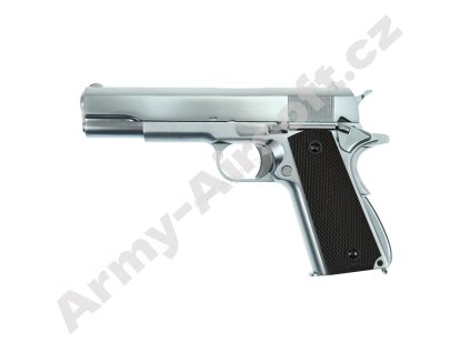 Airsoft pistole 1911 CO2, blowback, celokov, stříbrná - WE Airsoft