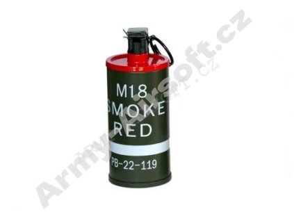 Imitace dýmovnice M18 (červená) - schránka na kuličky - ACM  Airsoft