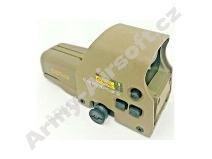 Airsoft kolimátor 557 červený/zelený bod, (kopie EOTECH), pískový - Aim-O  Airsoft