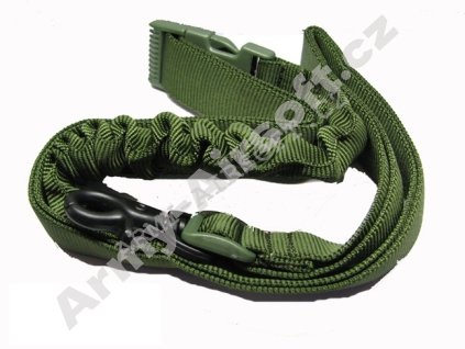 Jednobodový pružný popruh - zelený (OD) [AimTop]  Airsoft