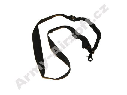 Taktický jednobodový popruh elastický - černý - Wosport  Airsoft