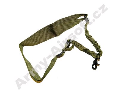 Taktický jednobodový elastický popruh - Olive - Wosport  Airsoft