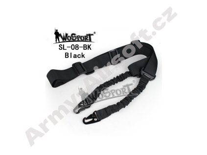 Taktický jednobodový popruh elastický dvě karabiny - Wosport  Airsoft