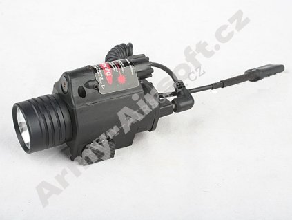 Taktická svítilna QD M6 LED s laserem - ACM  Airsoft