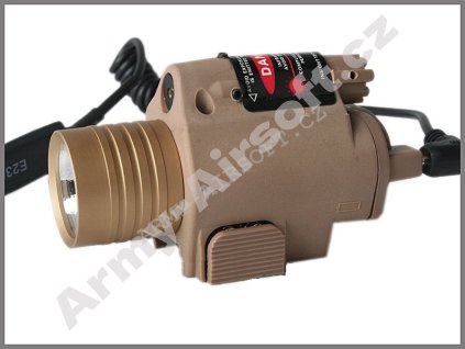 Taktická svítilna QD M6 s laserem TAN - ACM  Airsoft