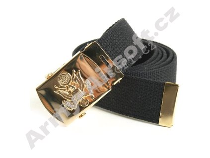 Opasek znak US ARMY kalhotový se zlatou sponou ČERNÝ  Maskáče
