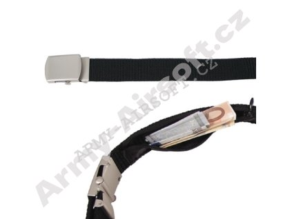 Opasek se skrytou kapsou 32 mm ČERNÝ - MFH  Maskáče