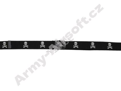Opasek 3 x 130 cm ČERNÝ, Lebky - MFH  Maskáče
