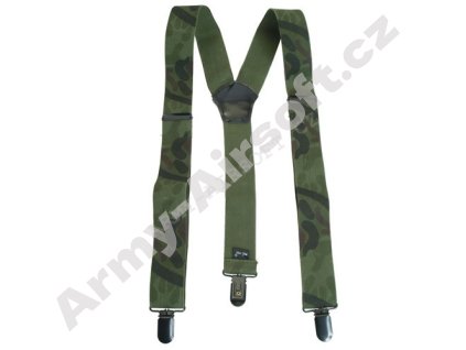 Kšandy kalhotové Y s klipsny WOODLAND - MIL-TEC  Maskáče