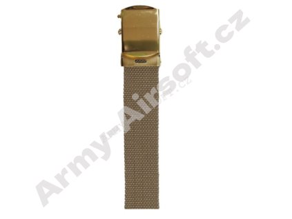 Opasek US kalhotový s kovovou sponou PÍSKOVÝ - MFH  Maskáče