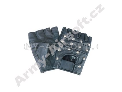 Kožené rukavice 1/2 s nýtky  Maskáče