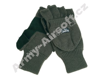 Rukavice KLAPP prstové s překrytím ZELENÉ  Maskáče