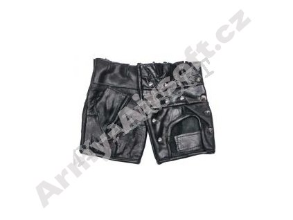 Kožené rukavice bez prstů, černé s nýty, Deluxe  Maskáče