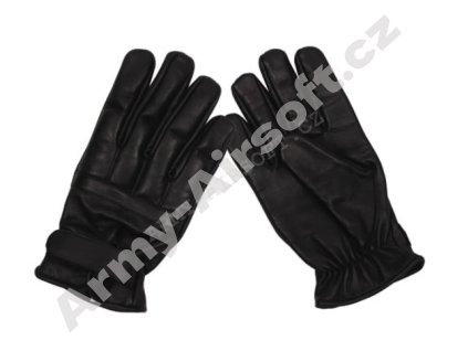 Rukavice kožené s výplní z křemého písku ČERNÉ - MFH  Maskáče