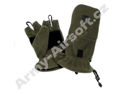 Rukavice FLEECE překlápěcí - MFH  Maskáče