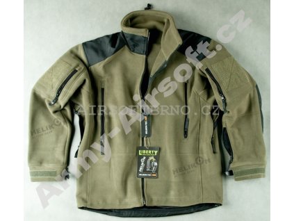 Fleecová bunda Helikon - LIBERTY - ZELENOČERNÁ  Maskáče