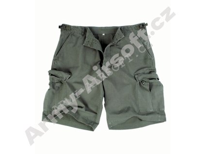 Kraťasy US typ BDU rip-stop předeprané ZELENÉ  Maskáče
