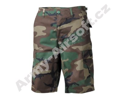 Kraťasy US střih BDU boční kapsy WOODLAND - MFH  Maskáče