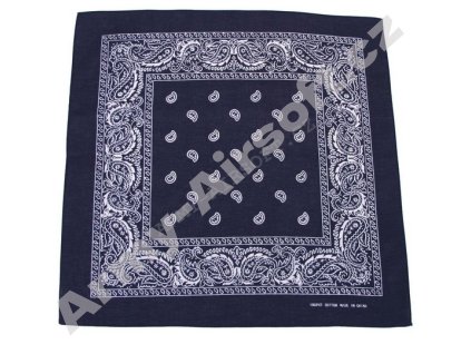 Šátek BANDANA 55x55 cm TMAVĚ MODRÁ/BÍLÁ - MFH  Maskáče