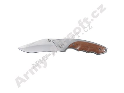 Nůž zavírací 21x9,5cm DŘEVO/STŘÍBRNÁ  Army shop