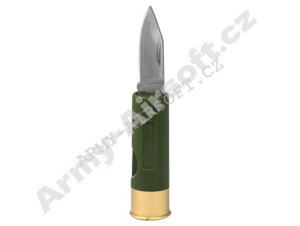 Nůž zavírací 4 cm SHOTGUN ve tvaru brokového náboje ZELENÝ  Army shop