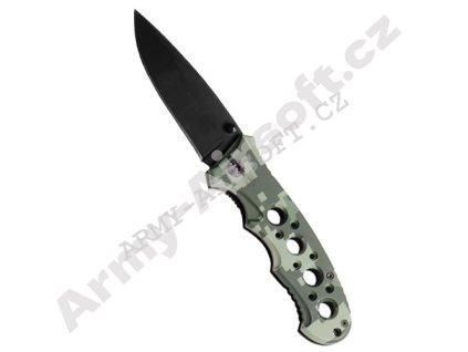Nůž zavírací ČERNÉ ostří čtyřdírkový ACU DIGITAL  Army shop