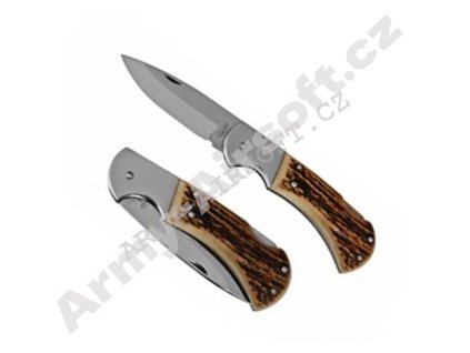 Nůž zavírací SAVAGE HABLOCK NEREZ s pojistkou střenka z PAROHU  Army shop
