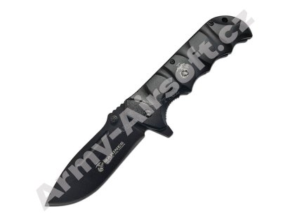 Nůž zavírací USMC hladké ostří ČERNÝ  Army shop