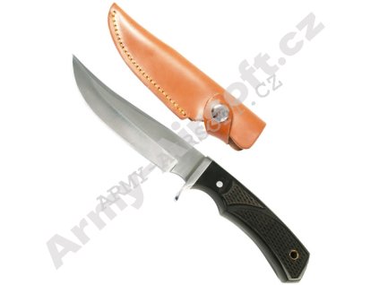 Nůž BOWIE plast. střenka kožené pouzdro  Army shop