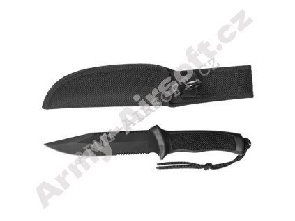 Nůž bojový s pouzdrem CORDURA ČERNÝ  Army shop
