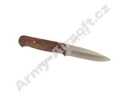 Nůž JAGUAR pevná čepel, dřevěná rukojeť + pouzdro + křesadlo  Army shop