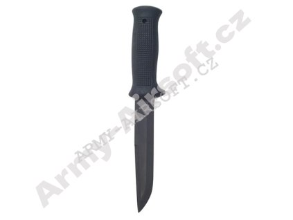 Nůž s pev. čepelí UTON v koženém pouzdře ČERNÝ  Army shop