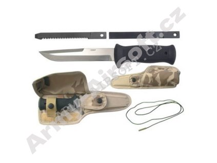 Nůž s pev. čepelí UTON vz.75/MNS BP-K s celokrytým pouzdrem vz.95 DESERT  Army shop
