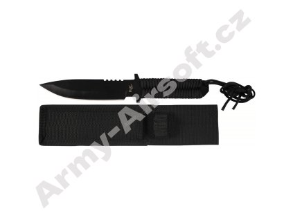 Nůž s pevnou čepelí, rukojeť ČERNÁ - Fox Outdoor  Army shop