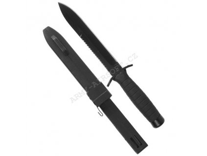 Nůž pevný s pilkou a plastovým pouzdrem - MIL-TEC