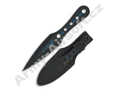 Nože vrhací set 3 kusů s modrým motivem - Albanoix  Army shop