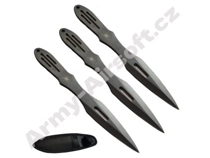 Sada 3 vrhacích nožů "BLACK SPIDER" Malé - ACM  Army shop
