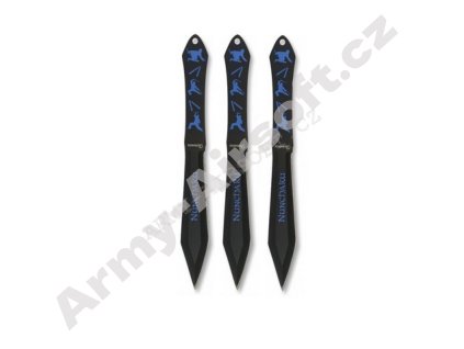 Nože vrhací NINJA sada 3 kusů MODRÉ -  Albainox  Army shop