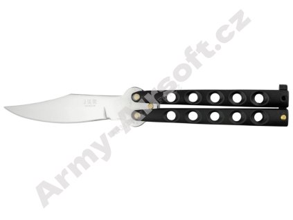 Nůž motýlek JOKER s dírkama černý  Army shop