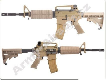 Colt M4A1 - celokov, upgrade, HighSpeed - 135 m/s - TAN [AimTop]  Airsoft