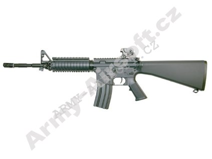 Colt M4 RAS s pevnou pažbou - celokov, Upgrade 150 m/s [AimTop]  Airsoft